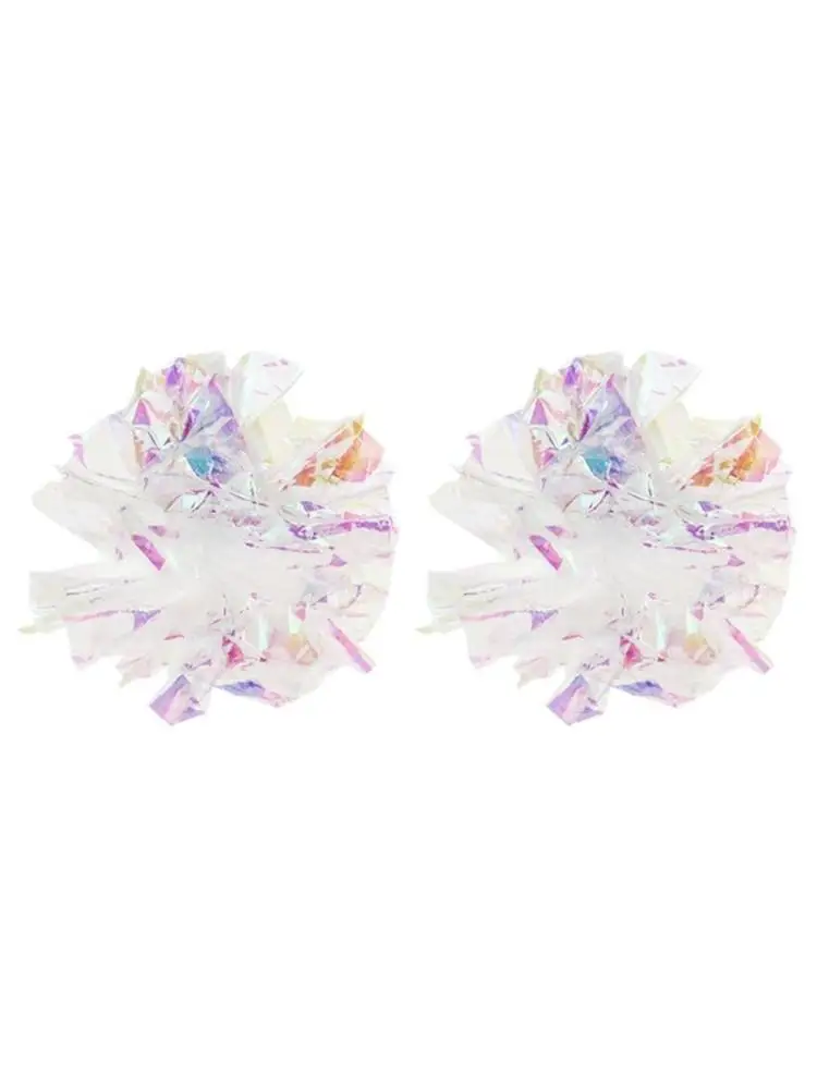 2 Packs Mylar Balls for Cat Toy Dye Colorful Crinkle Ball for Kittens and C
