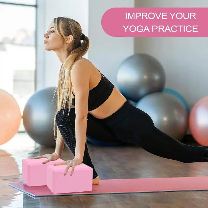 

Yoga Brick 2x Exercise Blocks For Working Out Wedge Stretcher Balance Slip-Resistant Workout Tools For Hot Yoga Gym Beginners