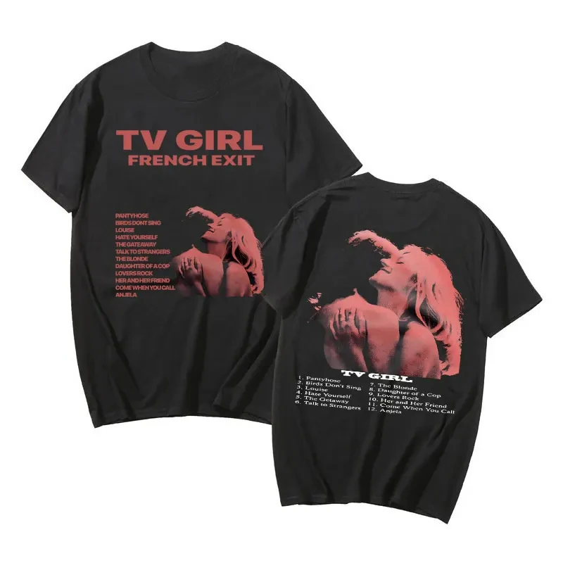 TV Girl Print T-Shirts Men Women Casual Fashion Streetwear Cotton Short Sleeve O-Neck T Shirt Harajuku Tees Tops Unisex Clothing