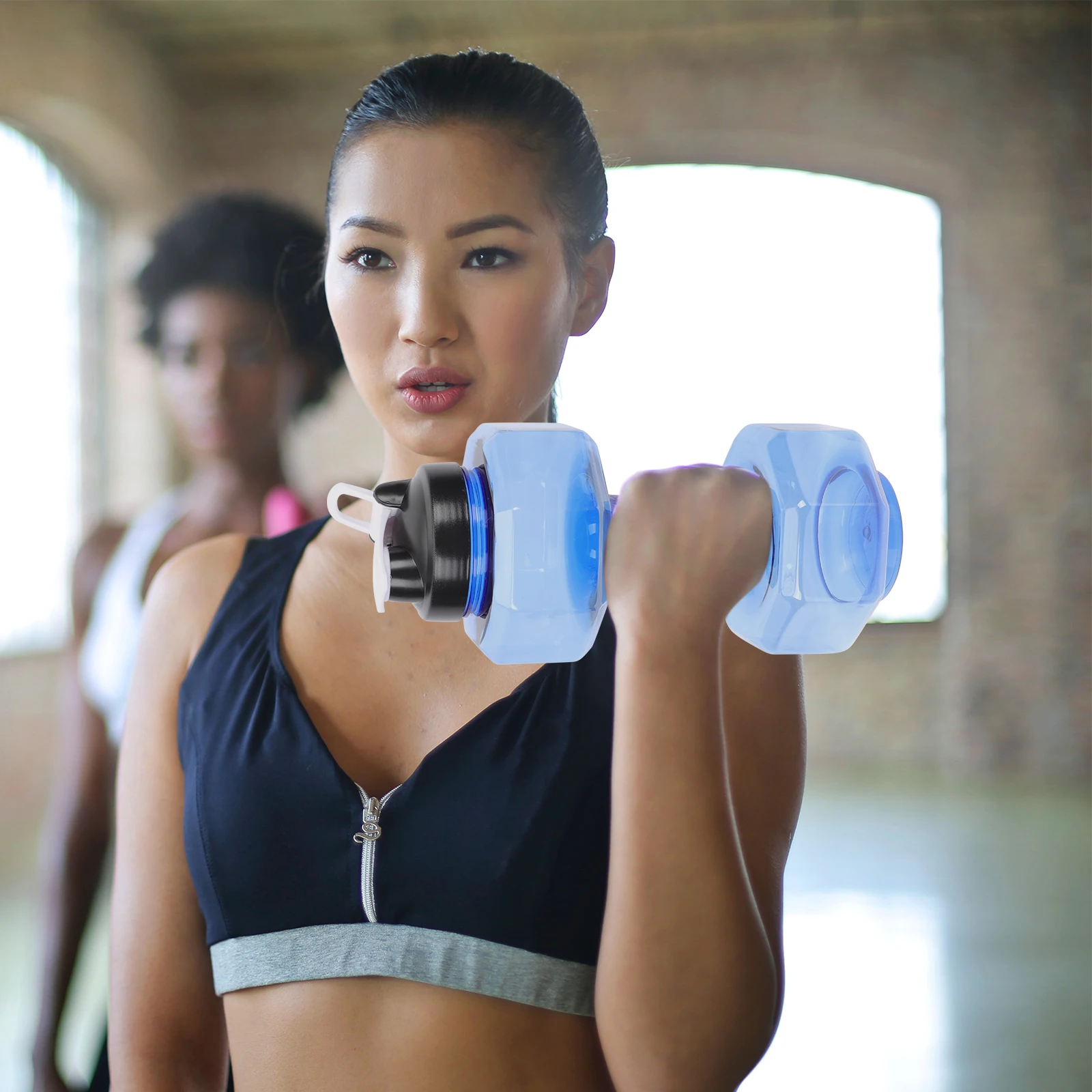 

2pcs Dumbbell Water Bottle PE Material Fitness Equipment Sports Drink Cup Gym Training Anti-Odor Wear Resistance