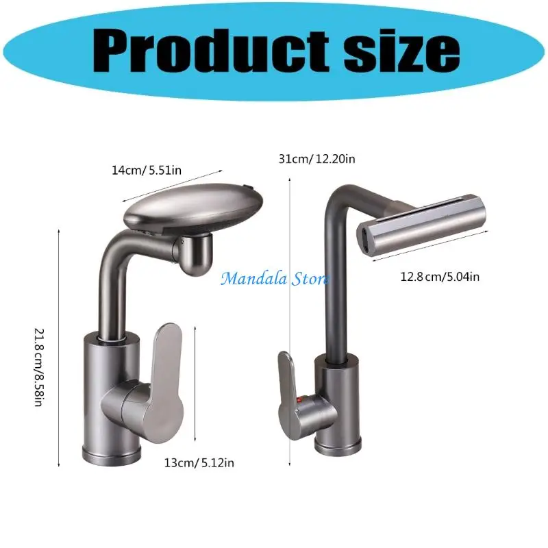 U2JC 조정 가능한 튀김 방지 싱크대 수도꼭지 360 회전식 스파우트 주방 싱크 수도꼭지