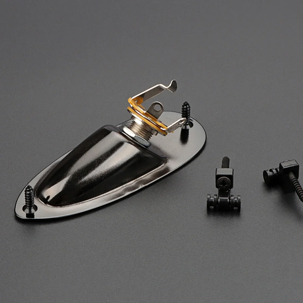

1 Set Black Boat Style Guitar Output Jack String Retainer For Electric Guitar Gt48 Small Lightweight Durable Metal Stable Tuning