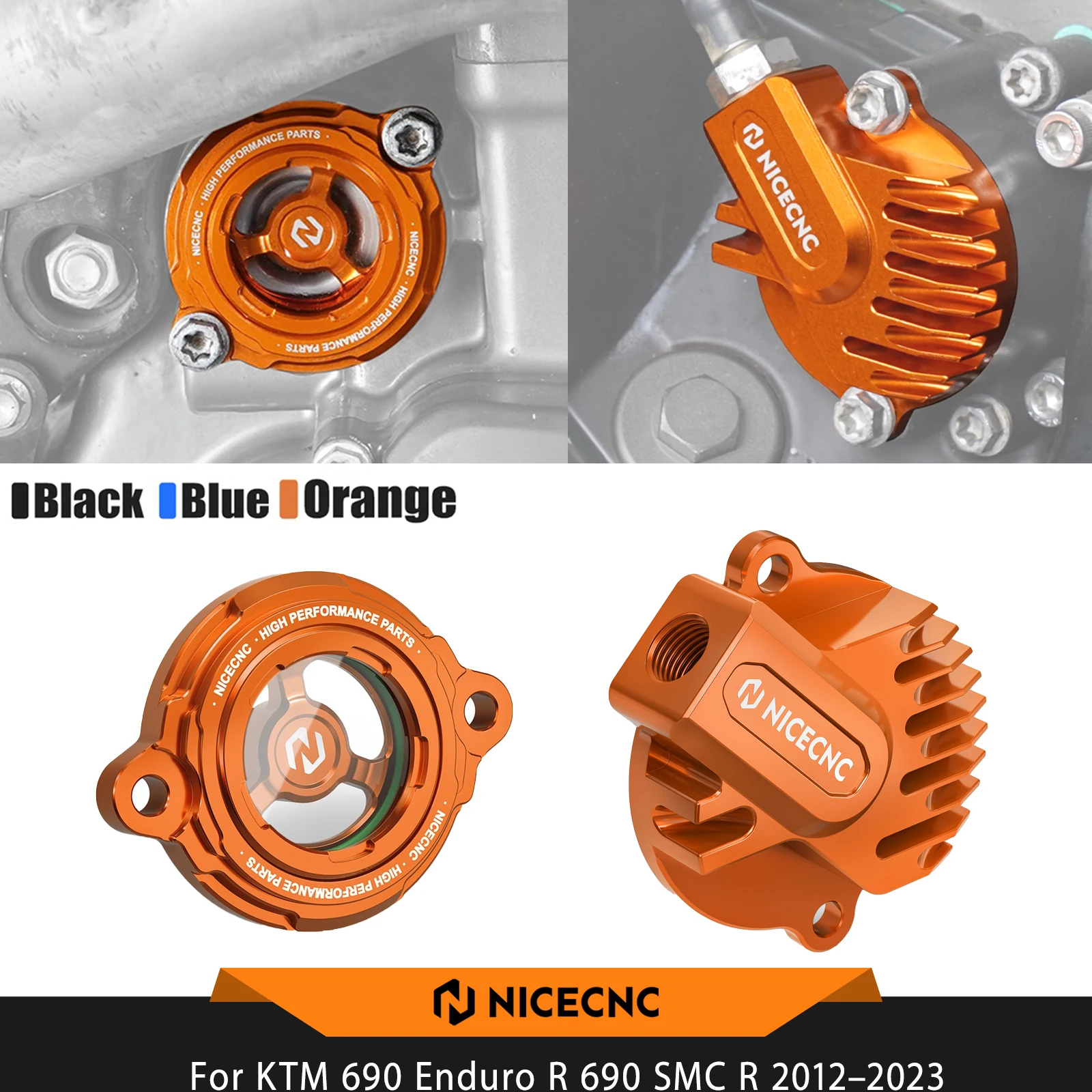 NICECNC Motorölfilter-Abdeckkappe für KTM 690 Enduro R 690 SMC R 2012-2023, für Husqvarna 701 Enduro /Supermoto, GasGas 700