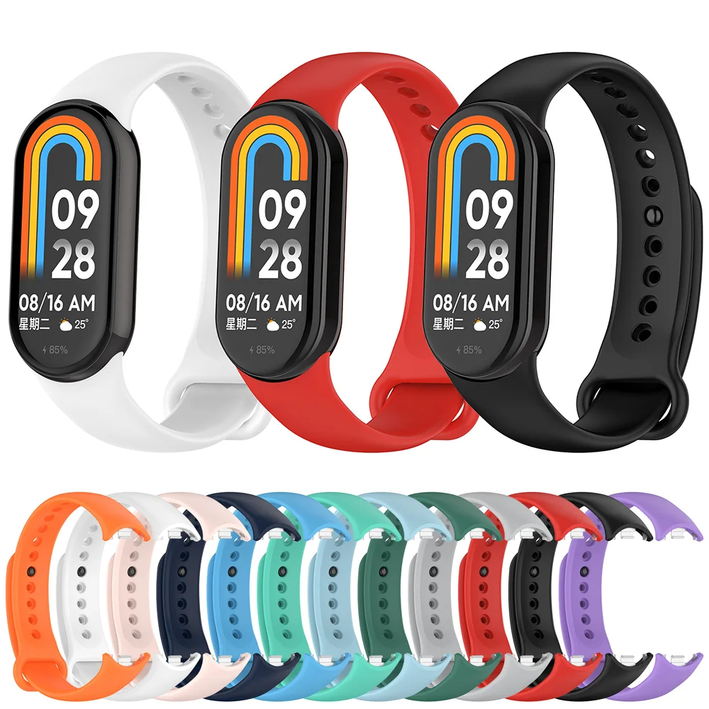 Watchbands For Xiaomi Mi band 8-8 NFC Belt Replacement miband8 silicone Sport Bracelet smart band 8 waterproof Strap Accessories