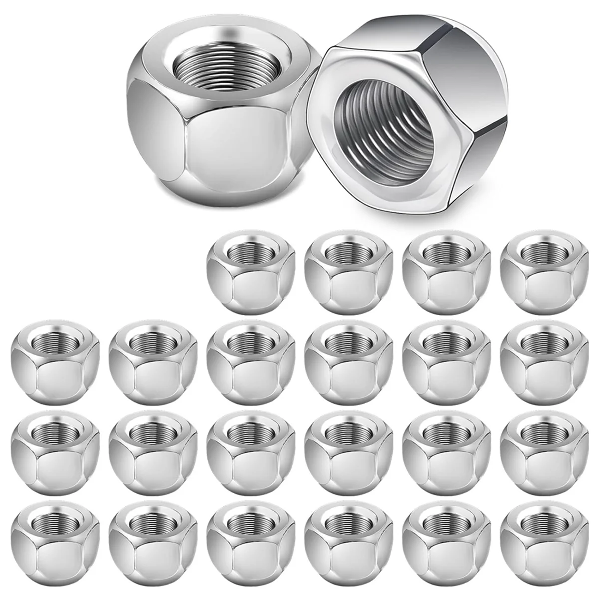 24 Packs 1/2-20 Inch Trailer Lug Nuts, for 1/2inch Wheel Lug Studs on Boat Trailer Tires RV Truck Tire Bolt Golf Cart