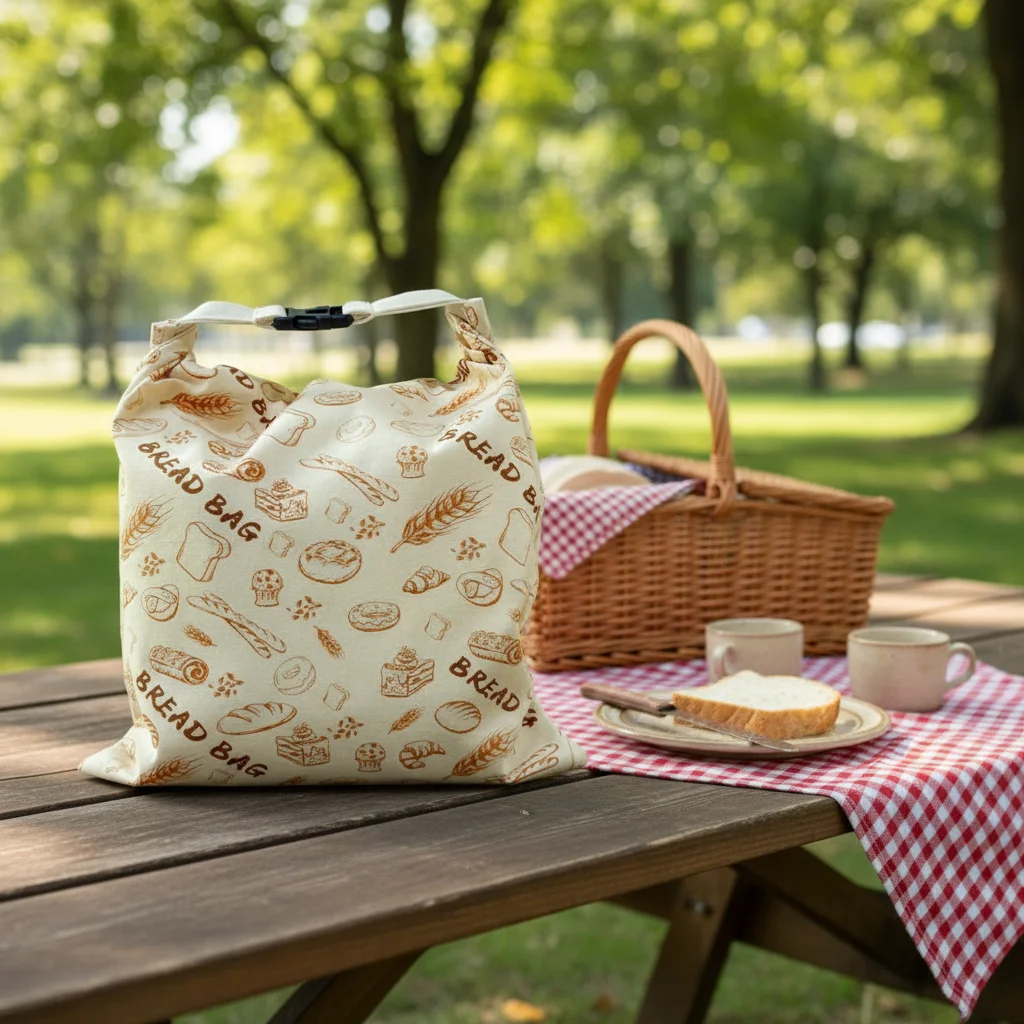 New Reusable Beeswax Bread Bags Cotton Beeswax Coated Fresh-Keeping Bread Bags Zipper Closure 43*33cm Sourdough Bag Freezer Use
