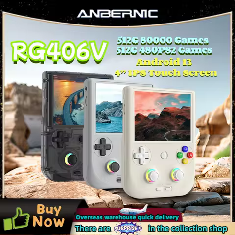 ANBERNIC RG 406V Handheld Game Console 4"IPS Multi-touch Screen Android 13 RG406V Retro Video Games 8G+128G RGB lighting PSP PS2