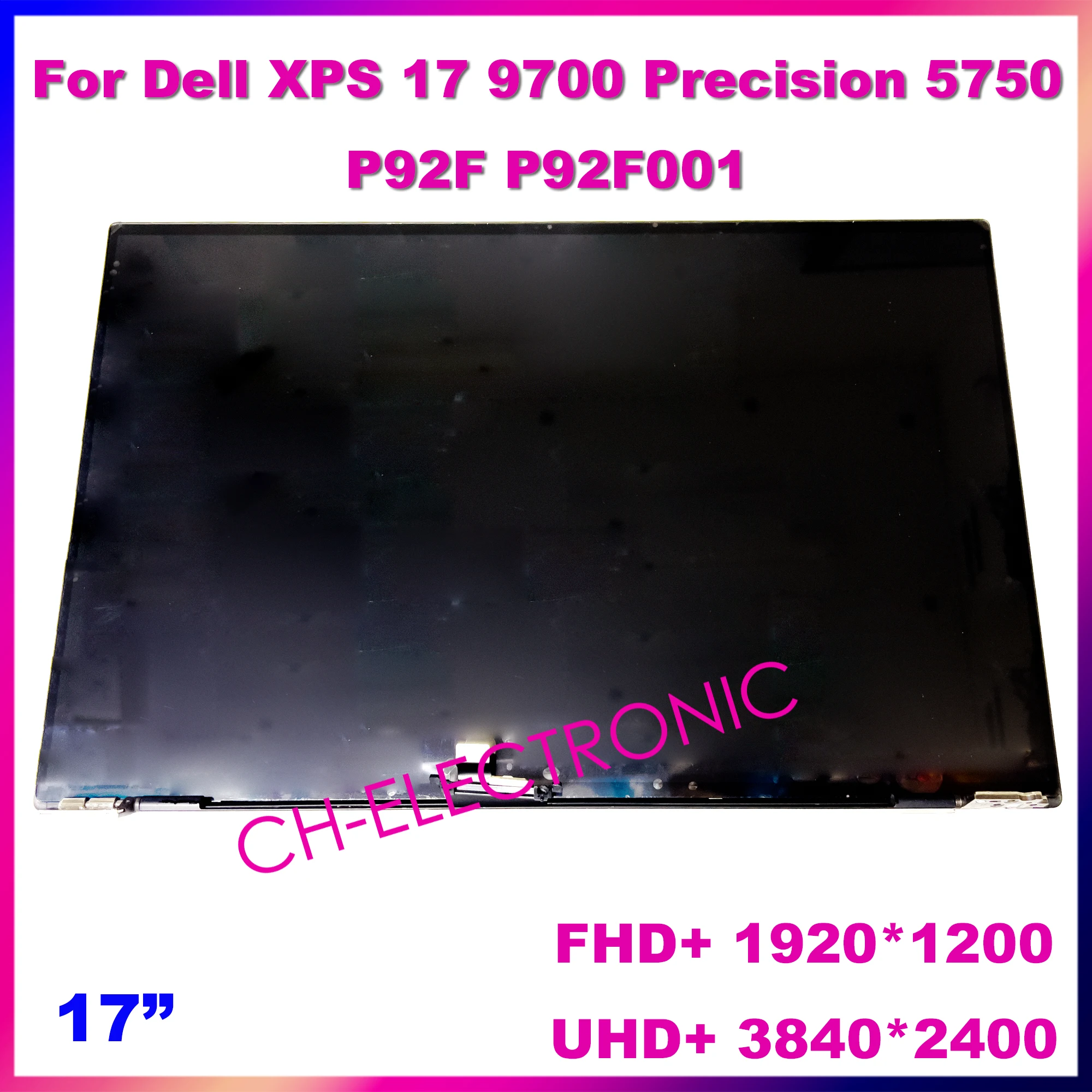 17'' 1920x1200 3840x2400 UHD+ For Dell XPS 17 9700 Precision 5750 p92f001 LCD Display Touch Screen Replacement Assembly Silver