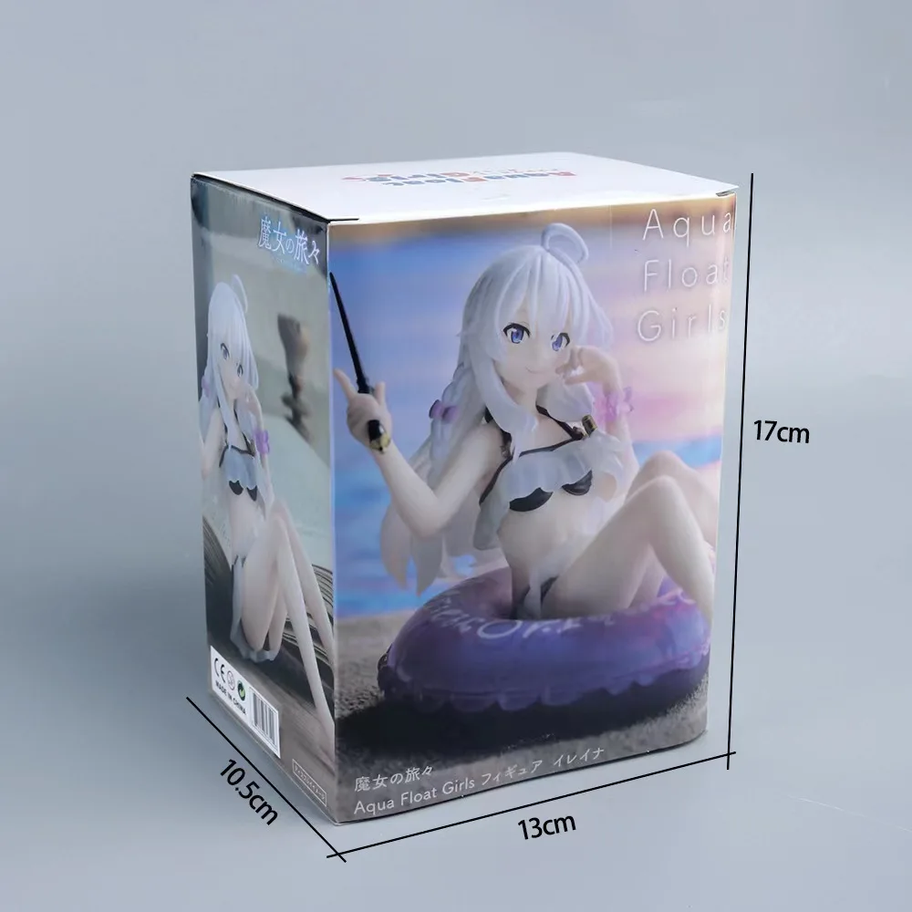 13CM Anime Elaina Figure Wandering Witch The Journey PVC Cute Sitting Position Swimsuit Model Swimming Ring Series Toys Gifts