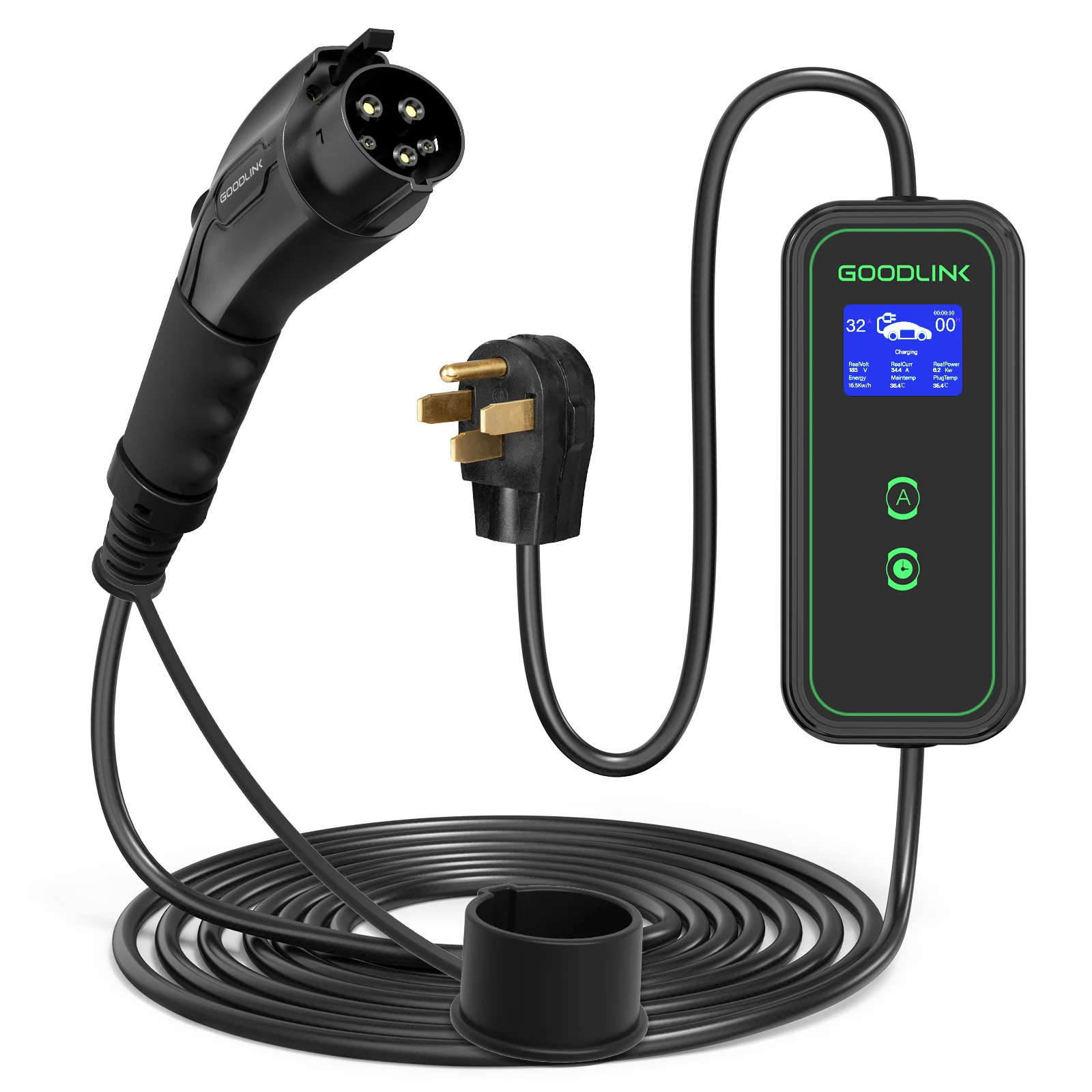 

GOOODLINK best manufacturer price ev charger j1772 Portable AC 7KW Fast Ev Charging Pile Type1 32/24/20/16A