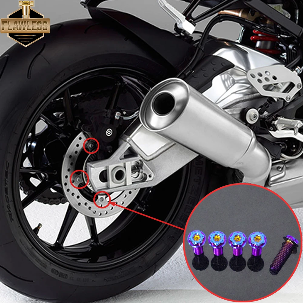 FLAWELSSTI Gr5 التيتانيوم الترباس الجبهة قرص فرامل خزان النفط الجانب غطاء مسند القدمين الترباس لسيارات BMW S1000RR 2012-2018