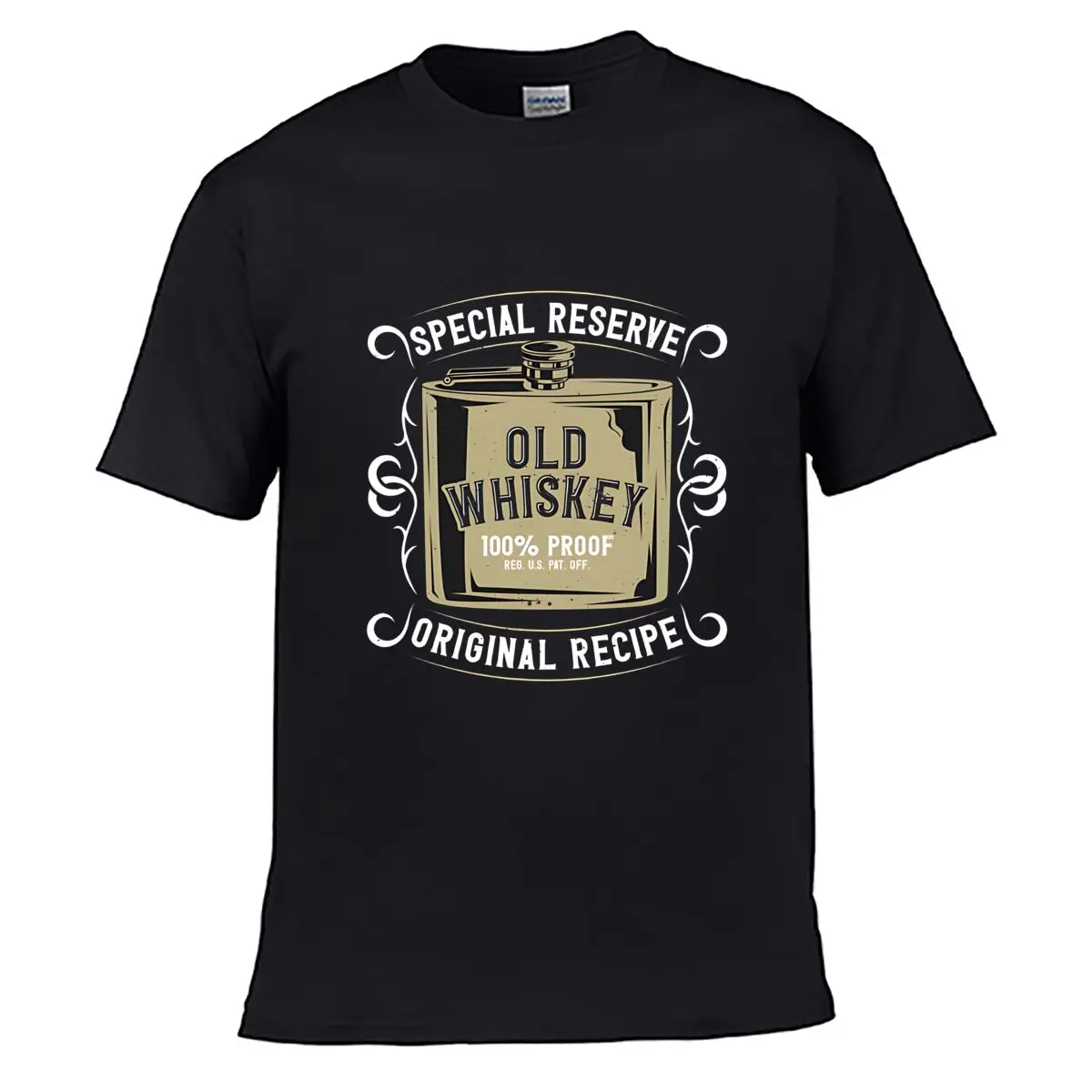 Old Whiskey 100 Proof Special Reserve Loose Vintage Distressed Washed Casual Tee