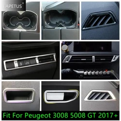 Car Accessories Main Driving Glove Box / Head Light / Water Cup Holder / Air AC Cover Trim For Peugeot 3008 5008 GT 2017 - 2023