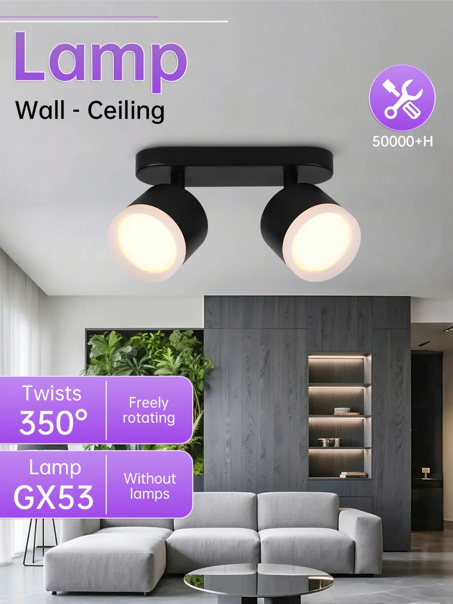

Multi-Head Spotlights Rotatable GX53 Lights 110V 220V Room Decor Led Spot Light for Kitchen Living Room Store Exterior Wall Lamp