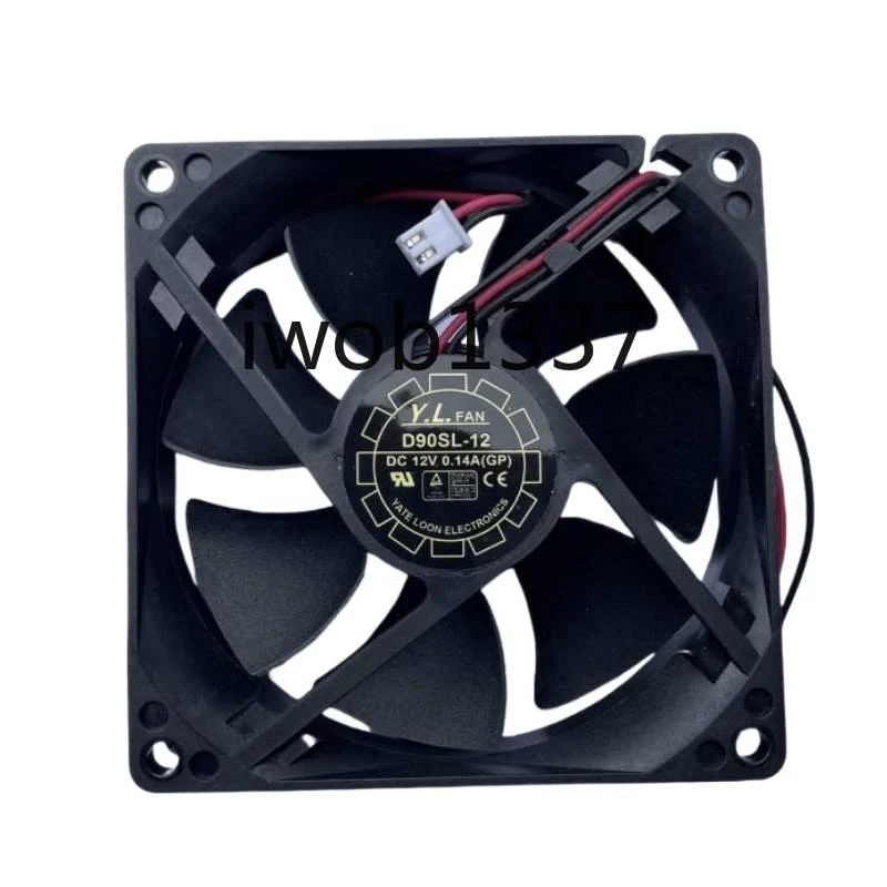 For Y.L FAN D90SL-12 DC 12V 0.14A 92*92*25mm 2-wire Server Square Fan