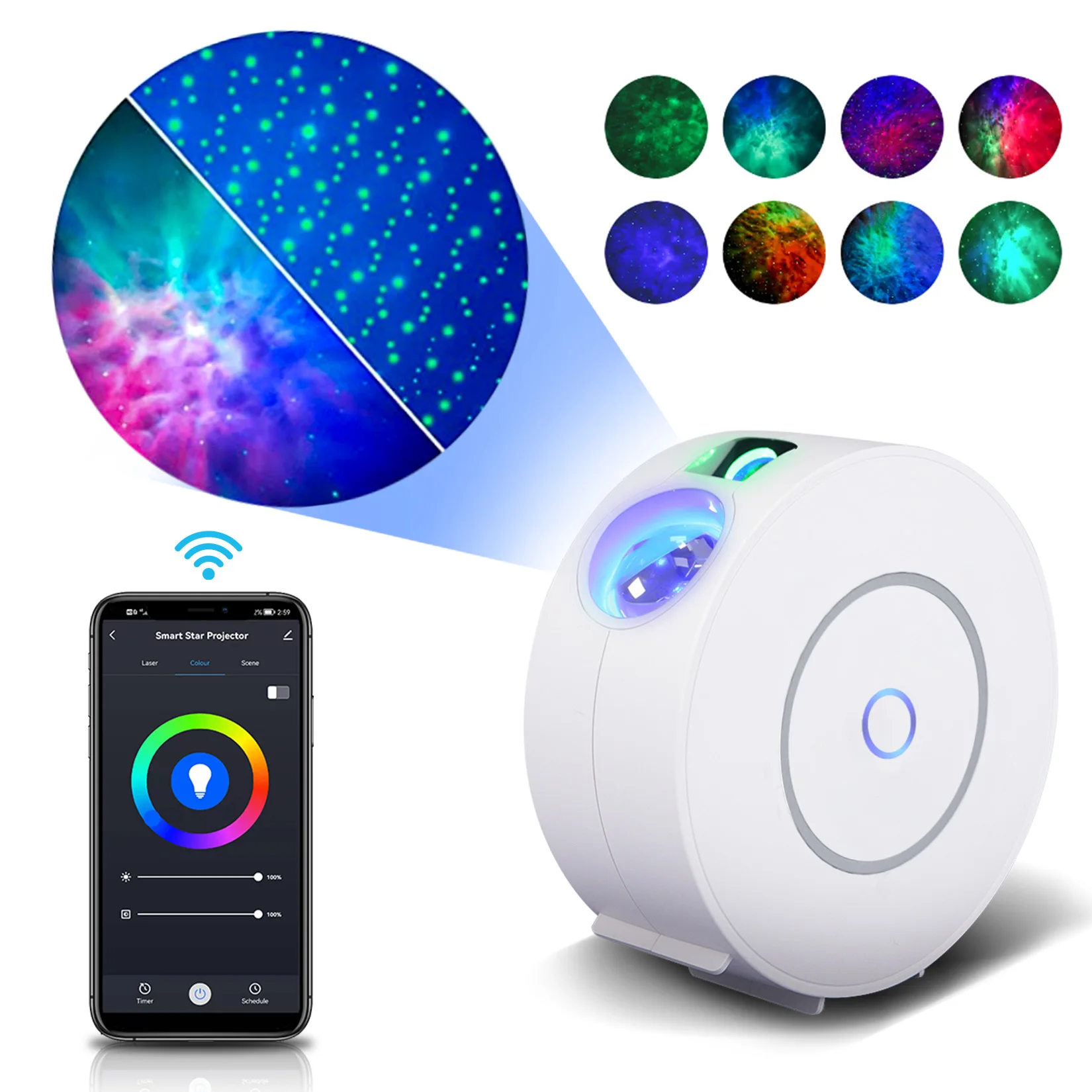 

Smart Starry Sky Night Light LED Star Projector Tuya Alexei Google Nebula Galaxy Projection Belt Room Decoration Night Light