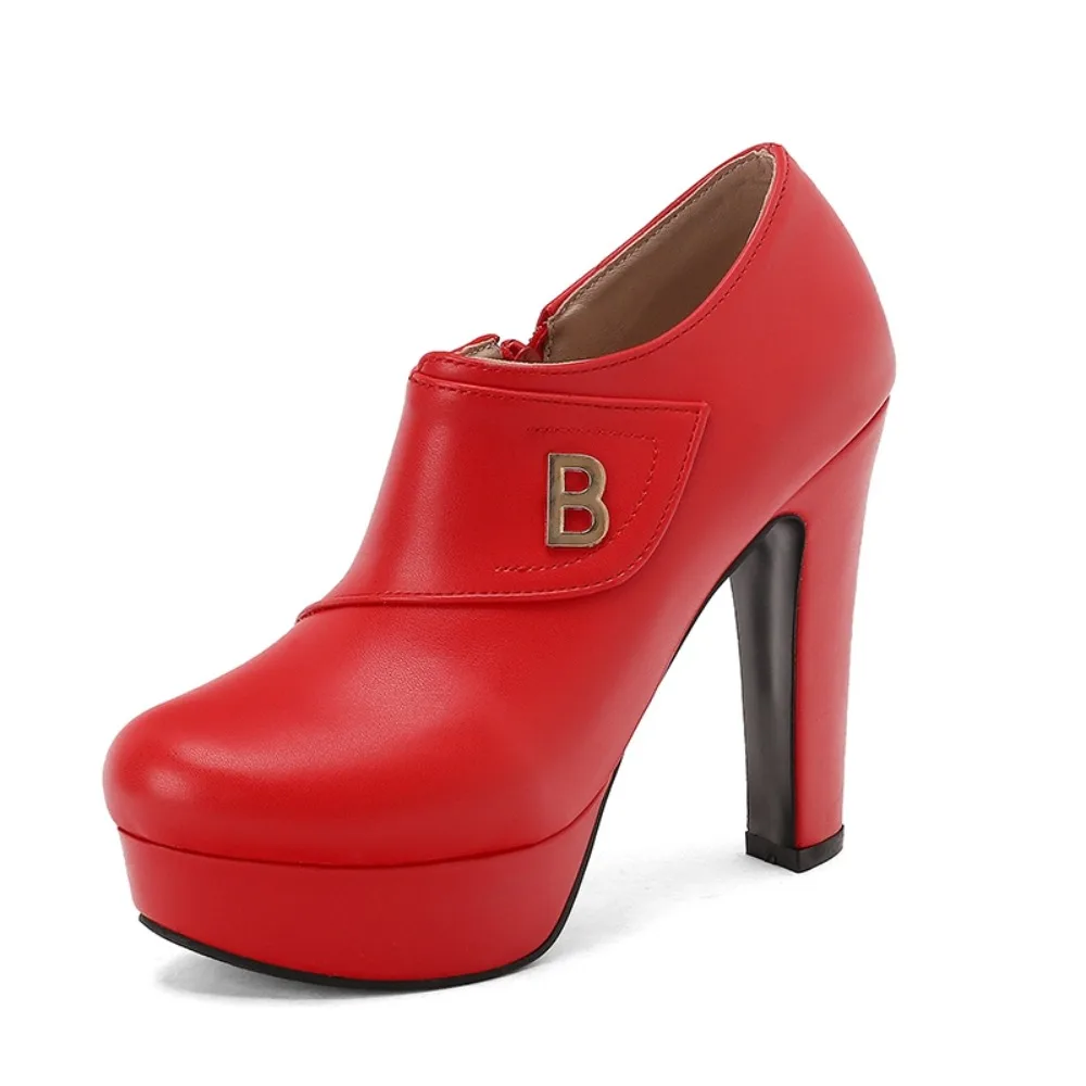 

Block High Heels Women Spring Summer Sweet Fashion Round Toe Party Dress Office Casual Ladies Platform Shoes Big Size 50 30-41