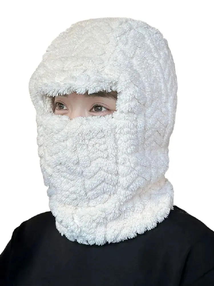 AliExpress Other Winter anti cold artifact hat, warm riding, face and ear protection, integrated neck and thick fleece one-piece hat