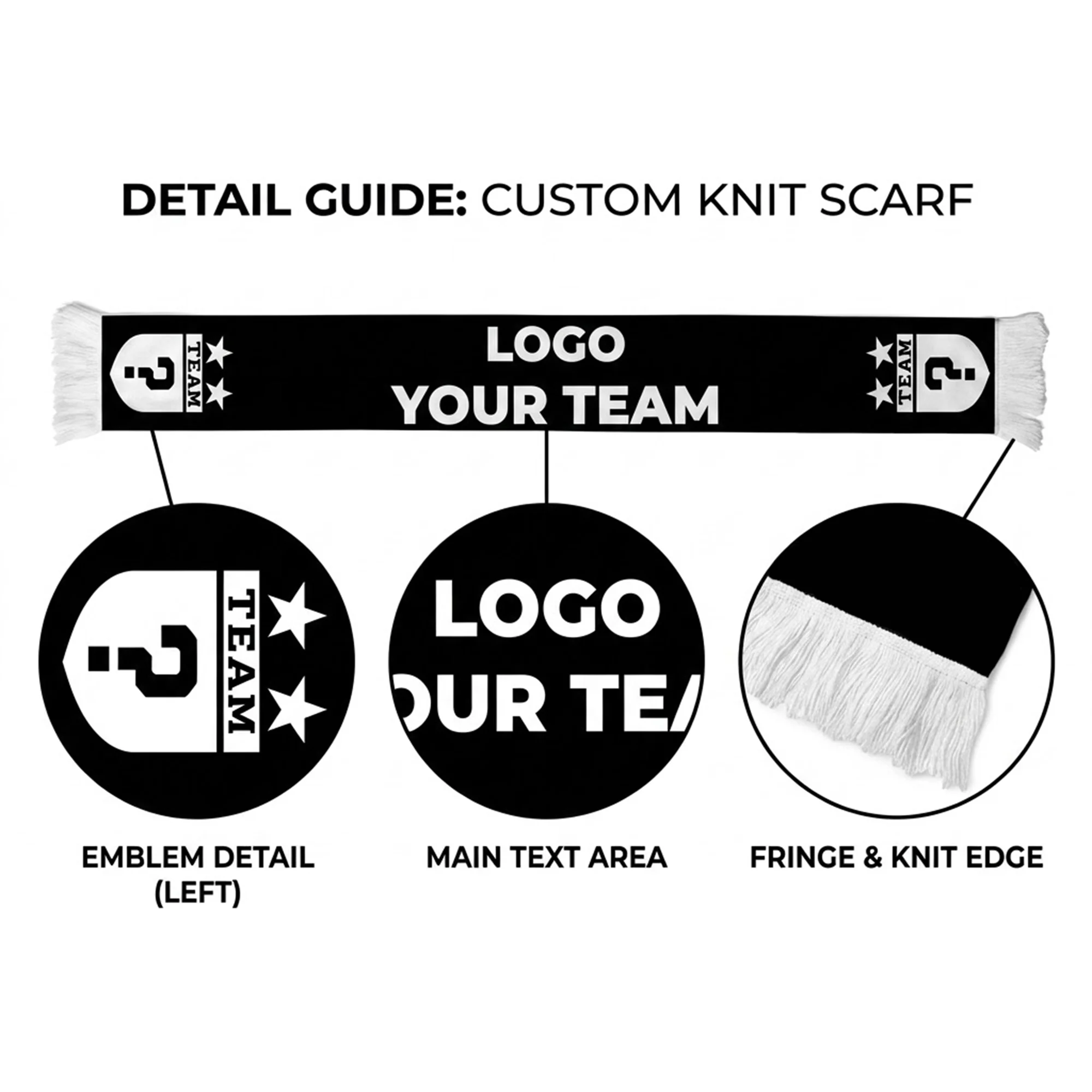Custom Soccer Scarf Personalized Football Scarf Team Logo Name Photo Fan Supporter Scarf with Tassels Sports Gift for Fans view 5