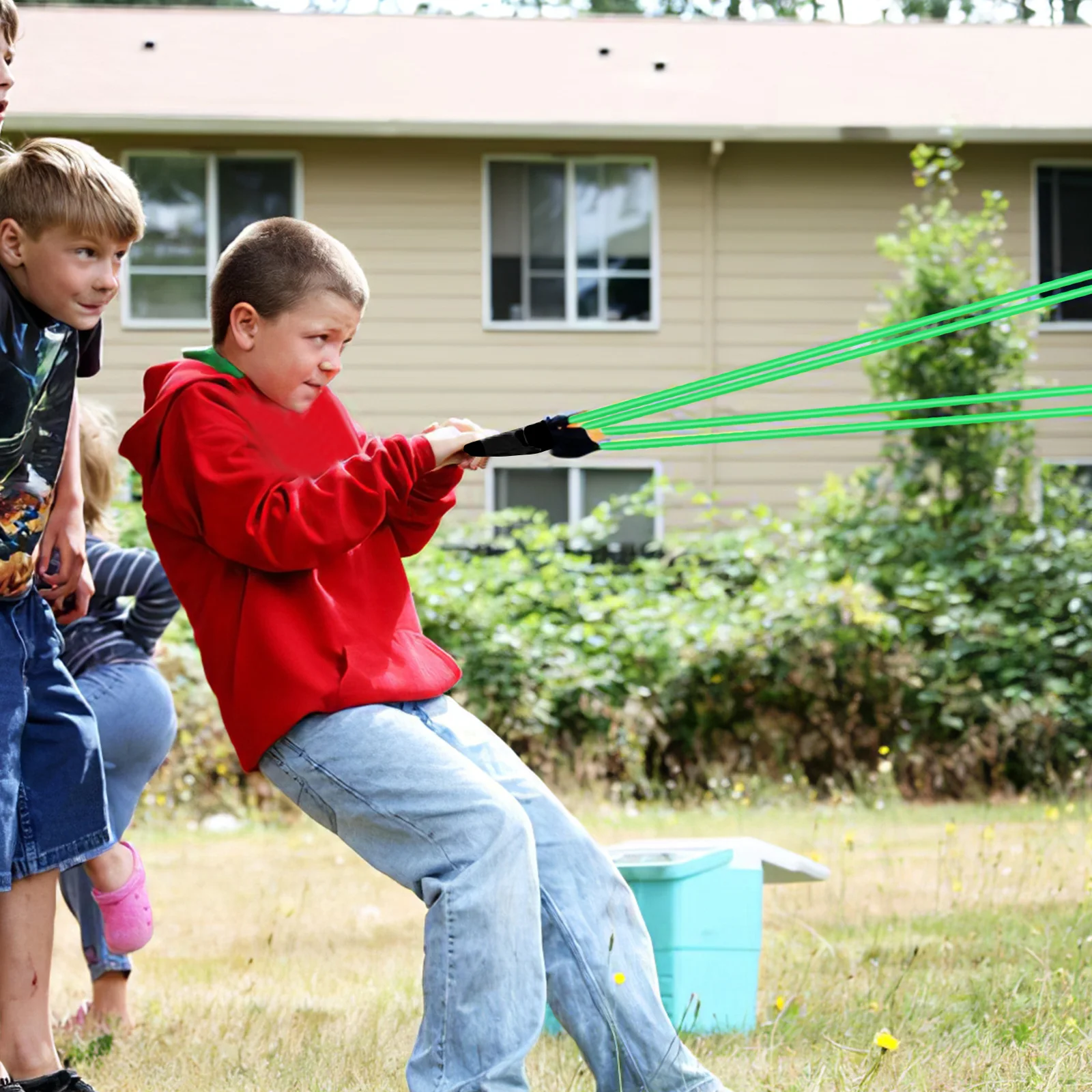 Lanceur de ballons d'eau, ligne verte, longueur 1.5 mètres, jeu de fête amusant en plein air pour enfants, Festival d'été, barbecue