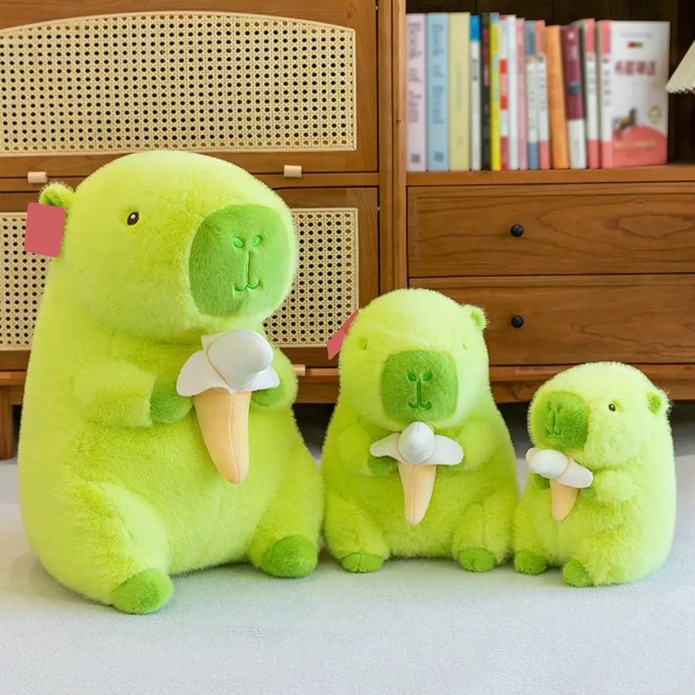 Capybara Puppen kissen für Mädchen Jungen auffällige grüne Capybara Plüsch tier Set 25/35/50cm ausgestopfte Umarmung für Mädchen zu Weihnachten