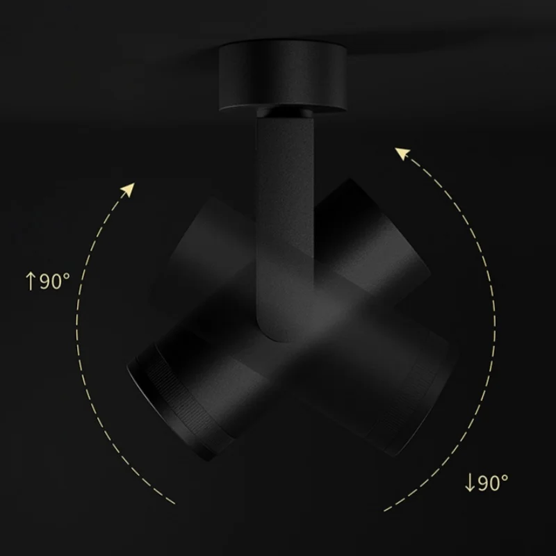 Free Rotation Adjustable Focus 10°-55° Track Light Dimmable Surface Mounted Ceiling Spotlight