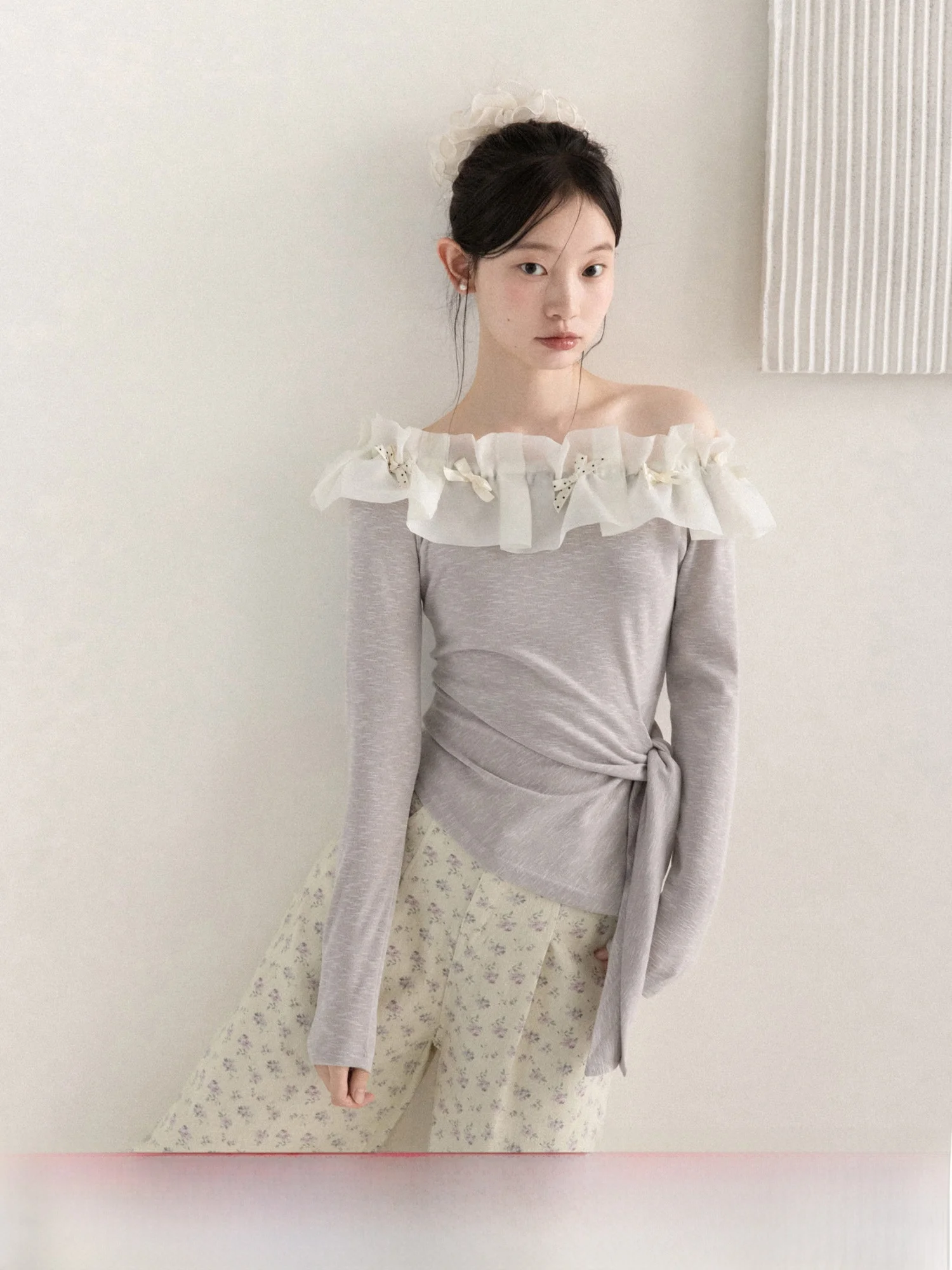 

Purple Long Sve One oulder T-irt Women's Base irt Spring Casual Sle Comfortable Cotton Blend Soft And Comfortable