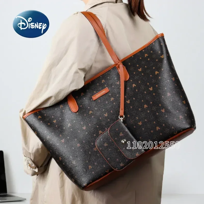 Disney Mickey Original New Women\'s Handbag Luxury Brand Women\'s Shoulder Bag 2-Piece Cartoon Fashion Women\'s Bag Large Capacity