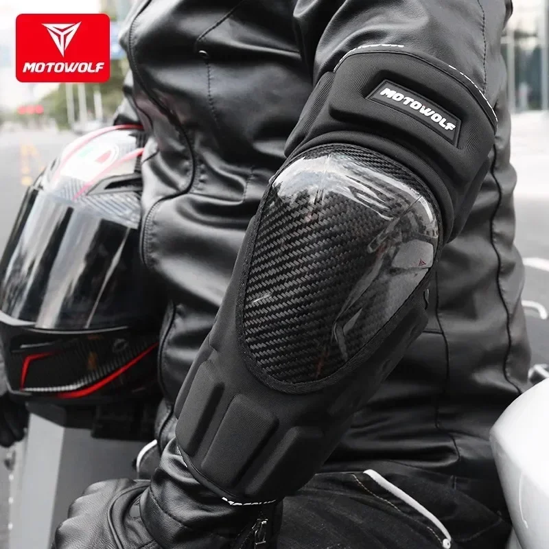 Motorcycle knee pads, elbow pads, motorcycle protective gear, anti fall and leg protection, windproof and warm carbon fiber
