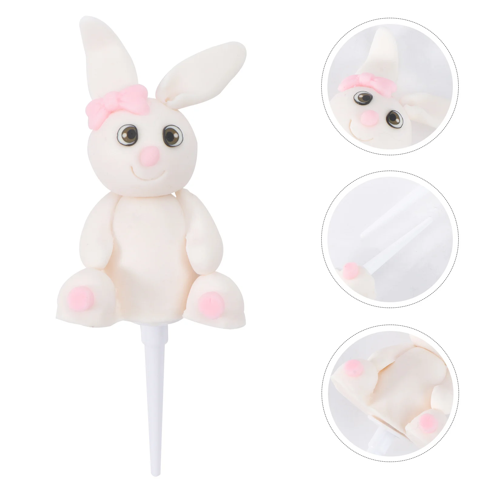 

2Pcs Bunny Cake Topper Set Safe Birthday Party Cake Picks Cupcake Decoration Ornaments Cupcake Ornaments