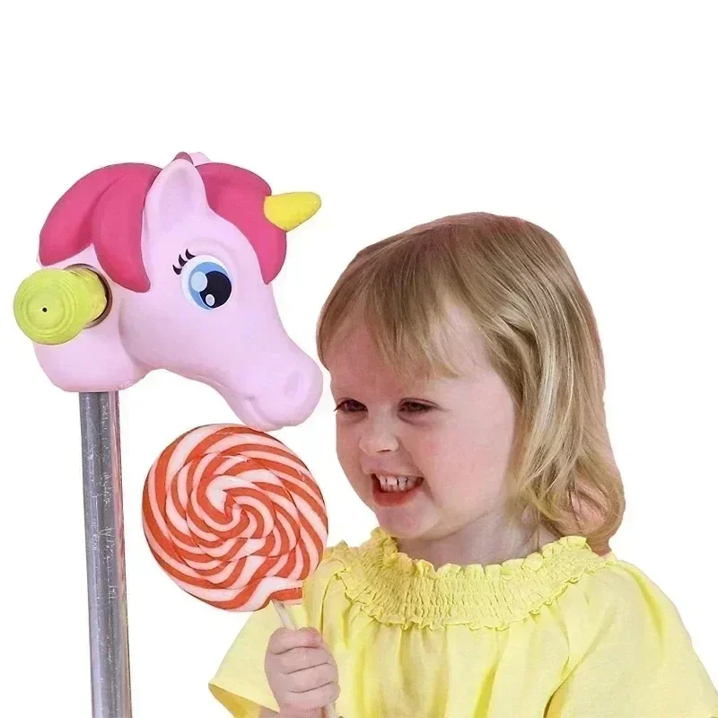 Manillar de unicornio para patinete para niños, cabeza de bicicleta, caballo de juguete, accesorios para bicicleta, manillar, regalos de cumpleaños, 1 ud.