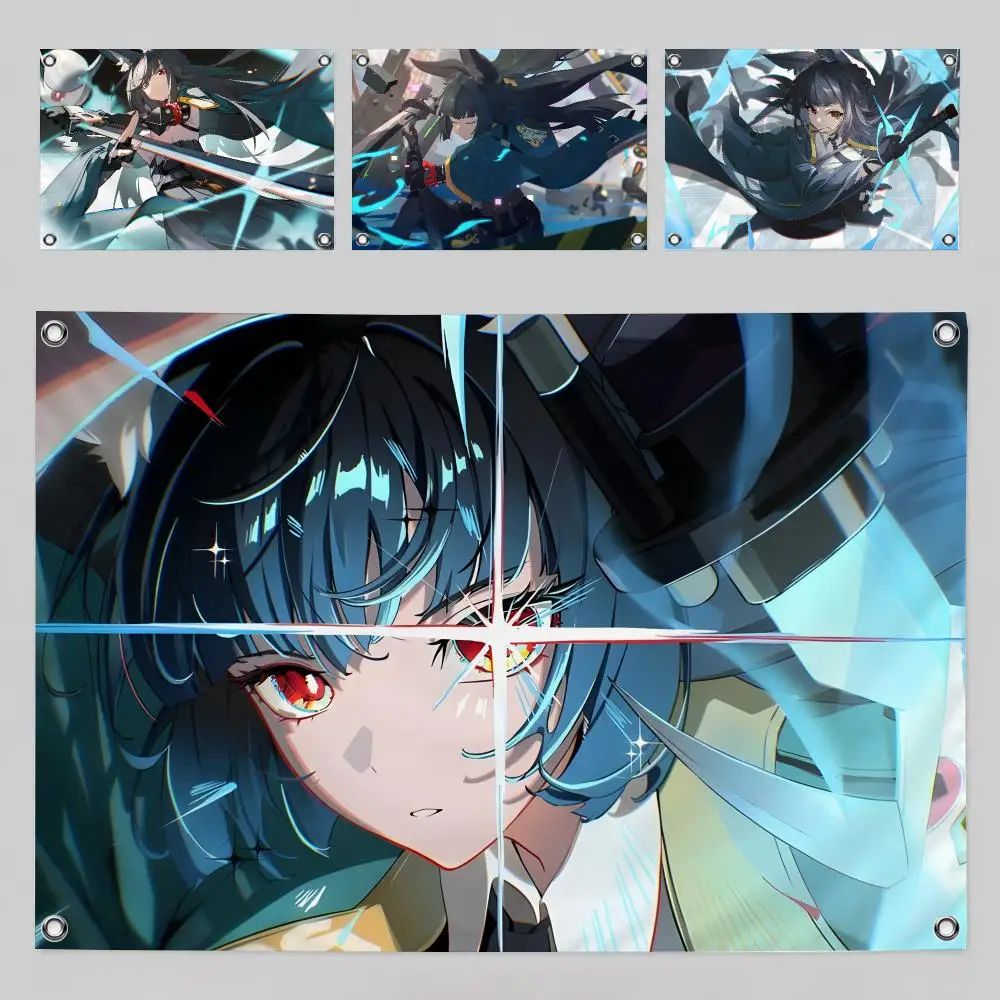 Hoshimi Miyabi ZZZ Anime Character Flags Home Yard & Garden Decor Banner - Indoor Outdoor Wall Hanging Flag