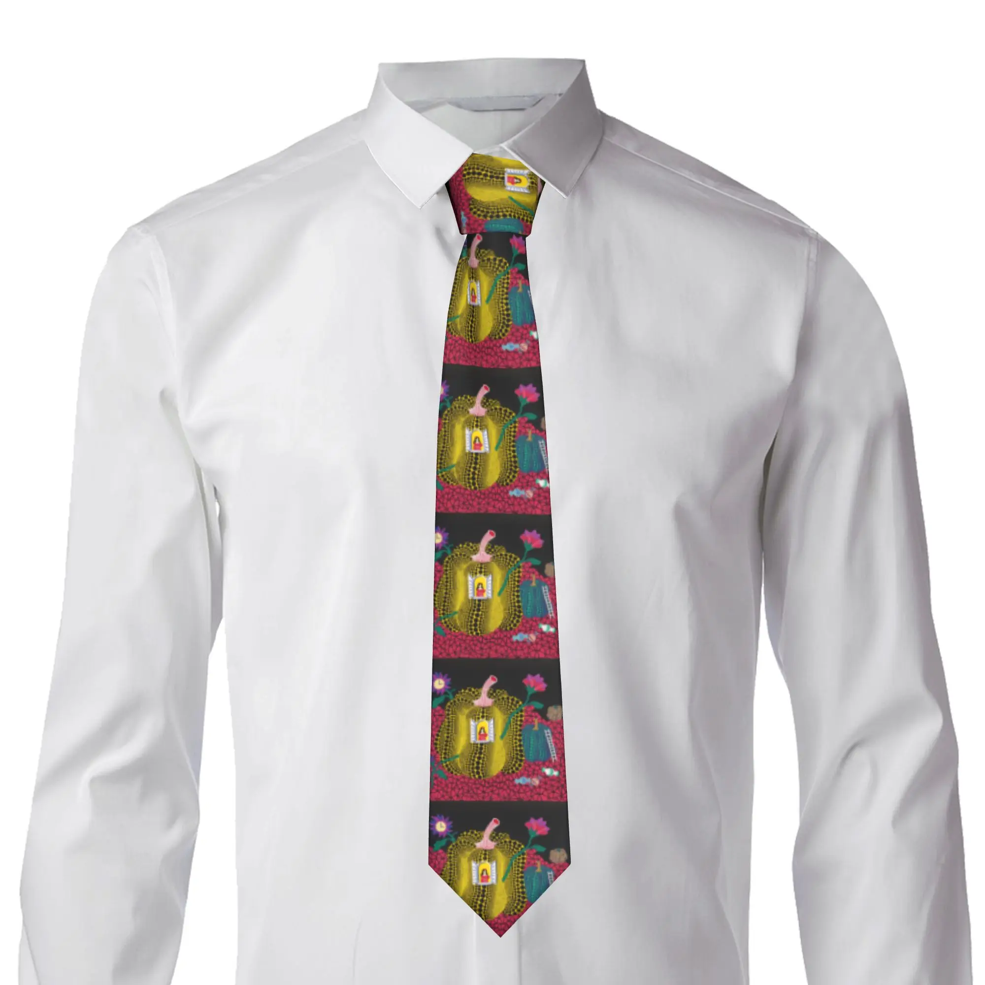 Classic Yayoi Kusama Abstract Painting Neck Ties Mens Silk  Neckties for Office Cravat