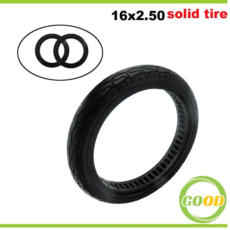 

Use 16 inch solid tires for mountain bikes, anti puncture non inflatable solid tires 16x2.50 replace parts