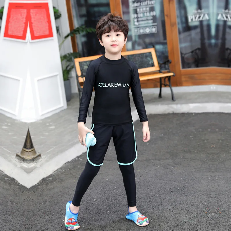 Kids Long Sleeve Rash Guard Sun Protection Swim Shirt & Leggings with Shorts 3pcs/set Wetsuit Dive Skin Beachwear Swimsuits Full