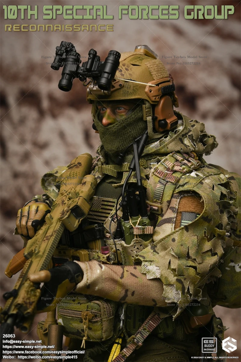 Figura de Ação Masculino das Forças Especiais, Modelo Soldado Militar, Acessório Mini Arma, Fácil e Simples, ES 26063, 1:6, 12 ", 12"