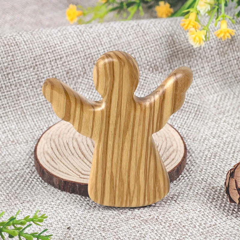 

Laser Custom Personalized Name Little Angel Olive Wood Baptism Prayer Wings Cross Decoration Wooden Holiday Gifts