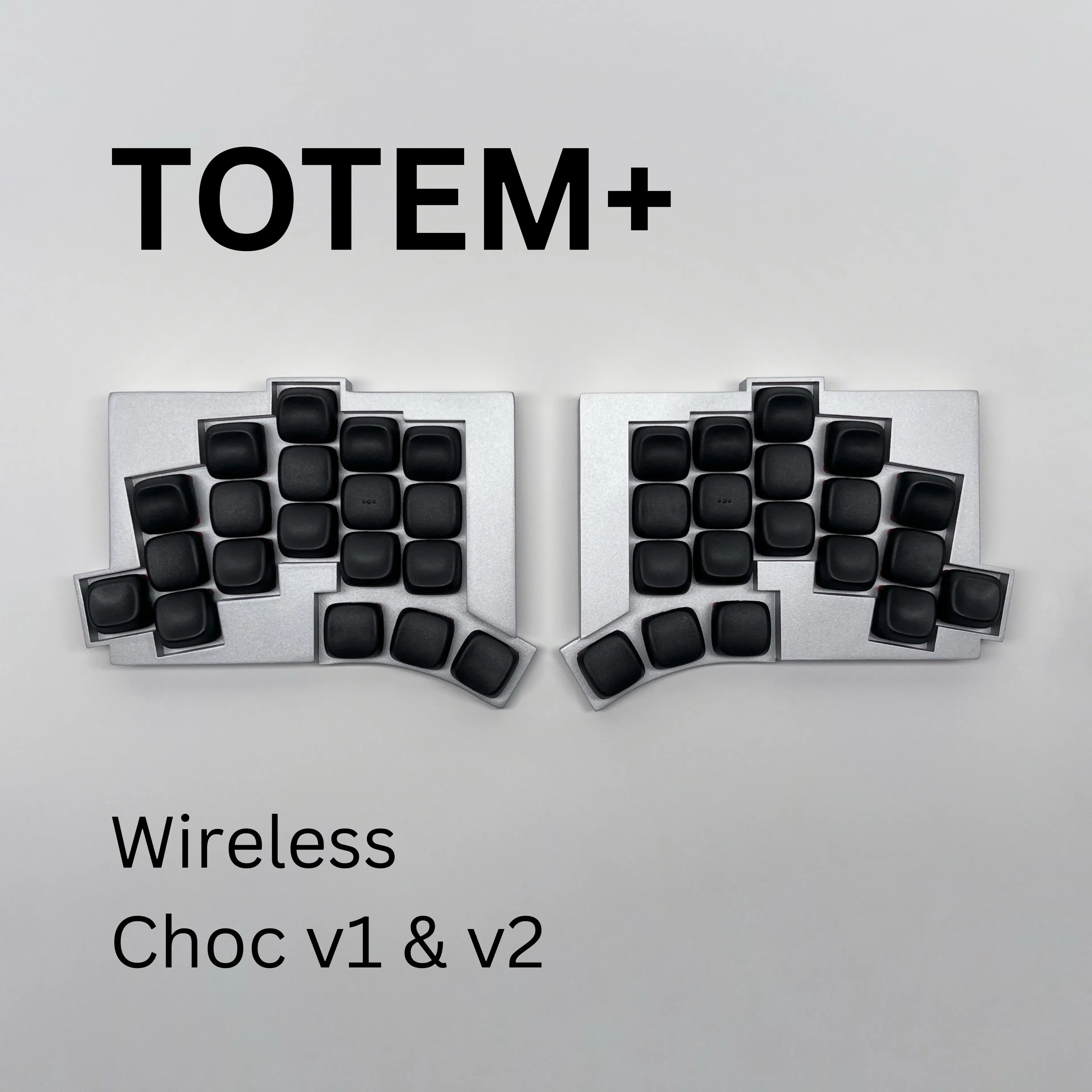 TOTEM + Wireless Split Keyboard - Bluetooth ZMK Choc V1 V2 Low Profile Silent Switches Ergonomic Mechanical Keyboard Totem V2