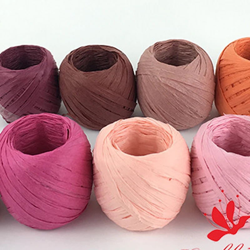 20Meters raffia ribbon paper rope packaging DIY Handmade rope decorations baking box packing gifts Crocheting Summer Hat Bags