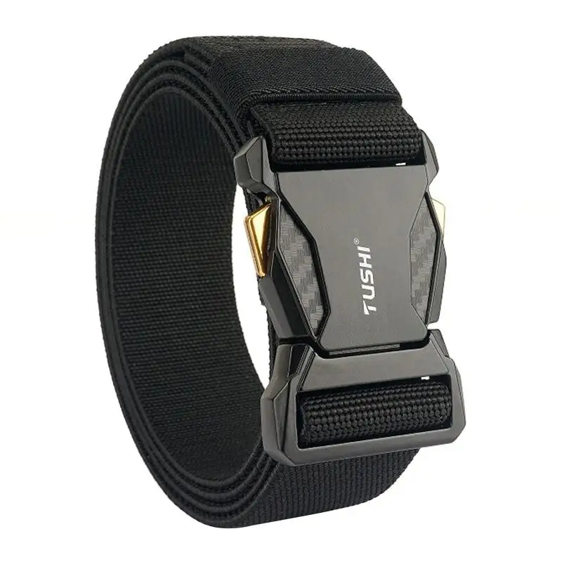 

Men Elastic Belt High Strength Elastic Fiber Metal Buckle Sports Belt