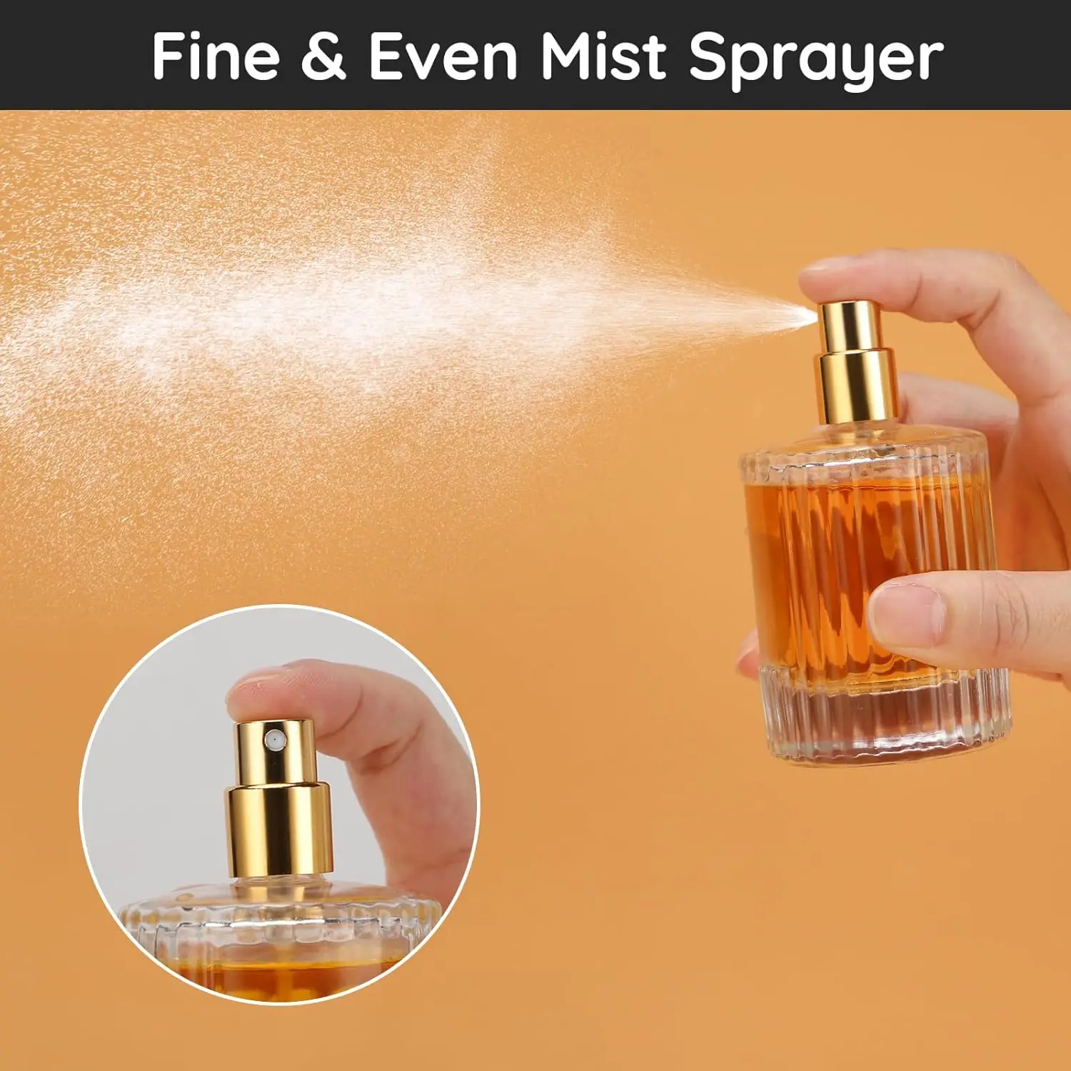 2 Pcs 50ml Travel Cologne Sprayer Glass Vintage Atomizer Empty Refillable Bottles Toiletries Container Dispenser Sample Spray