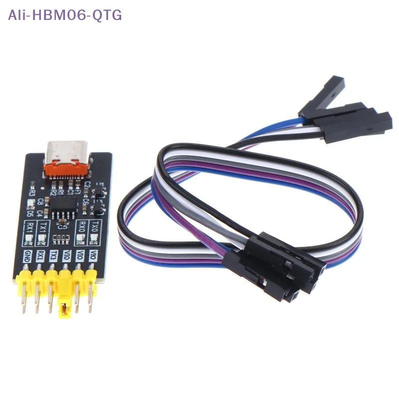 [New] CH342K Dual Channel USB To TTL Serial Module Type C Interface 3Mbps Multi Level 1.8V 3.3V 5V With TX RX Indicator Light