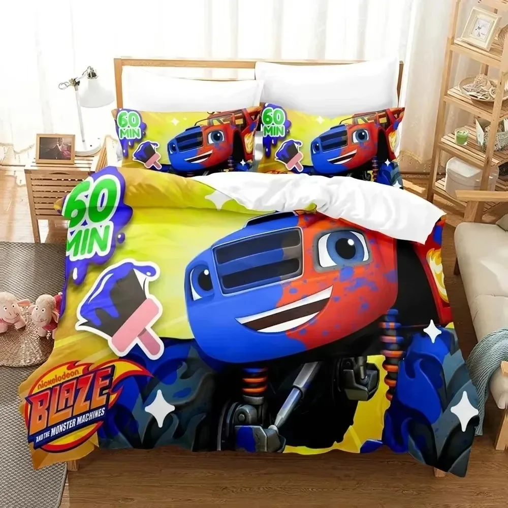 

3D Print Blaze N Monster Machines Bedding Set Cartoon Duvet Cover Double Twin Full Queen King Adult Boys Bedclothes Quilt Cover