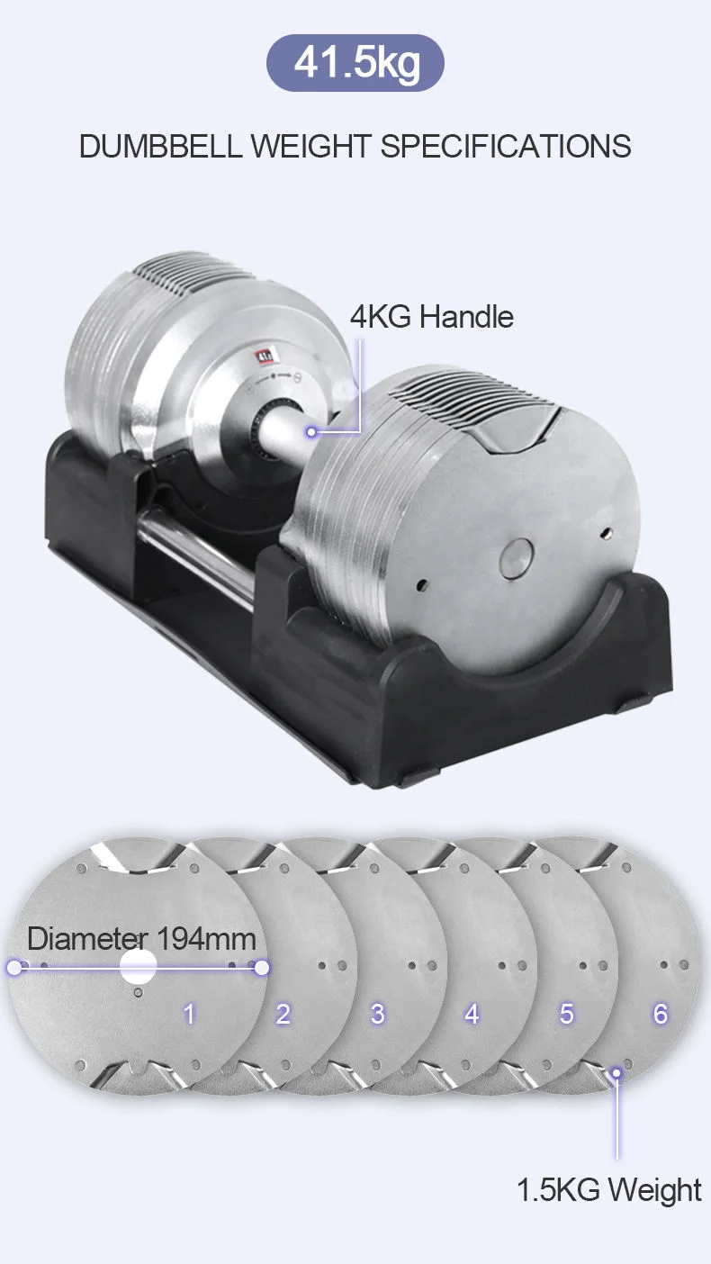 調整可能な41.5kg電気メッキ鋼板ダンベルセット1.5kg - Adjustable Dumbbell Pair 40Kg のレビューと価格