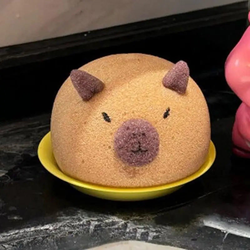 Capybara Bath Sponge Ball Cute Cartoon Animal Baby Shower Brushes Body Cleaning Brush Bubble Sponges Bathroom Accessories