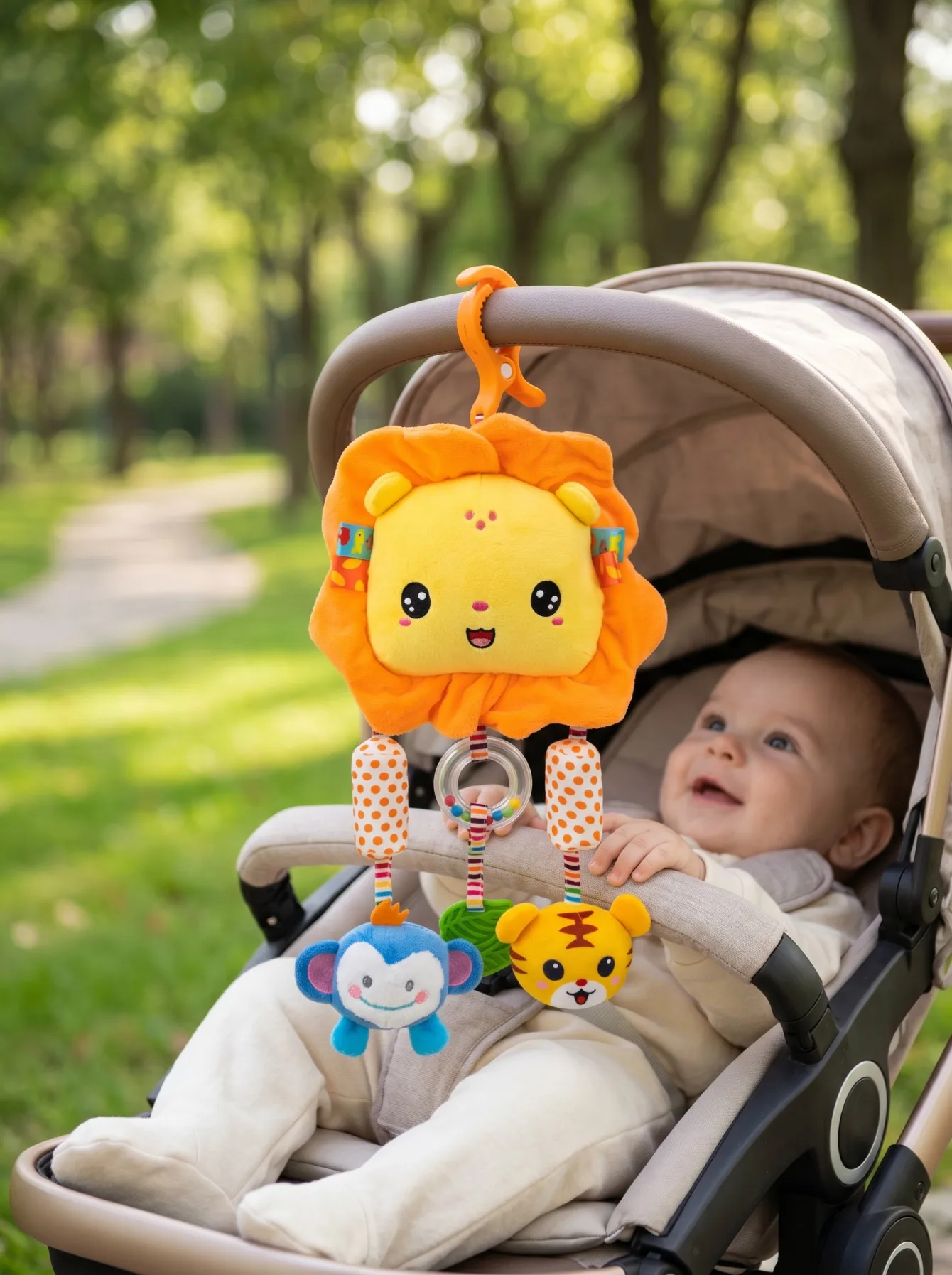 brinquedo-de-pelucia-suspenso-para-bebes-chocalho-de-carrinho-leao-com-mordedor-e-orelhas-com-som-para-desenvolvimento-sensorial-de-recem-nascidos-para-berco-e-assento-de-carro
