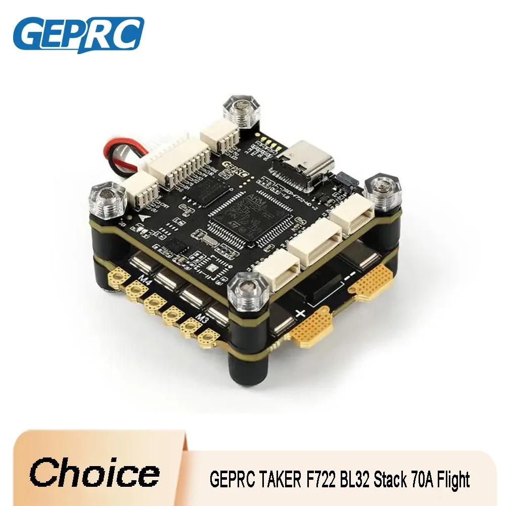 

TAKER F722 BL32 Stack 70A 4IN1 ESC FC Air Unit Link 3-6S LiPo Dual BEC для высокопроизводительных гонщиков FPV