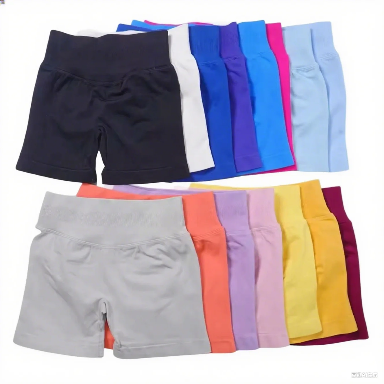 Cor sólida shorts de yoga feminino respirável hip lift calças de fitness calças de ciclismo leggings elásticos cintura alta