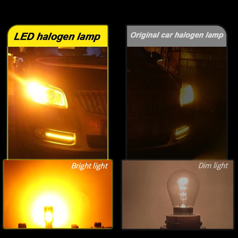 

2 шт. светодиодные лампы T20 7443 для указателей поворота, 7440 W21W, для Subaru Forester/XV Crosstrek/Legacy/Impreza/Outback, желтый свет, Canbus