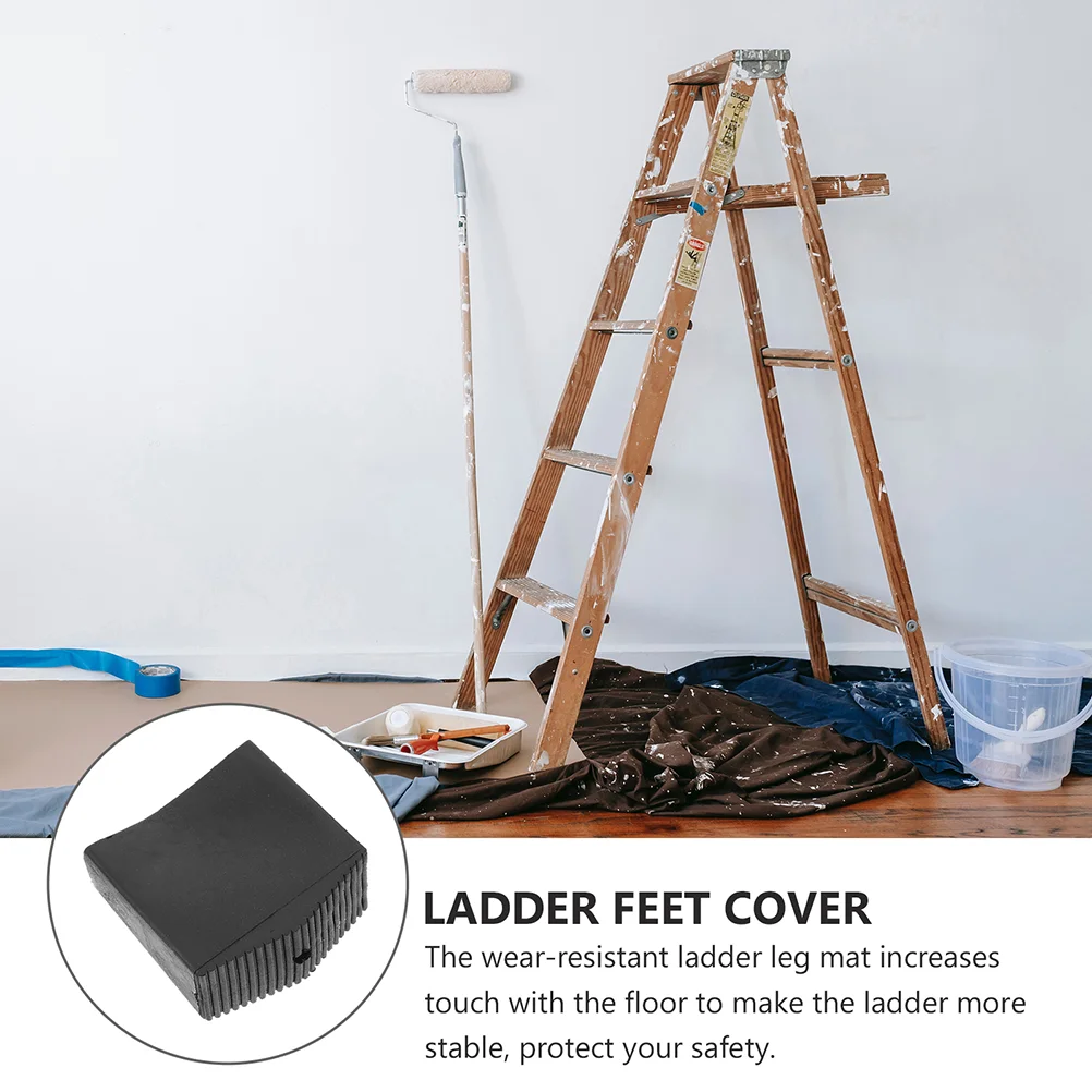 2 Pcs Folding Ladder Feet Stability Rubber Covers Foot Pads Protector Chair Wear Resistance Leg